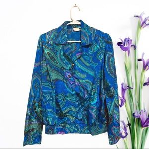 Vintage 1970s Paisley Floral Blouse